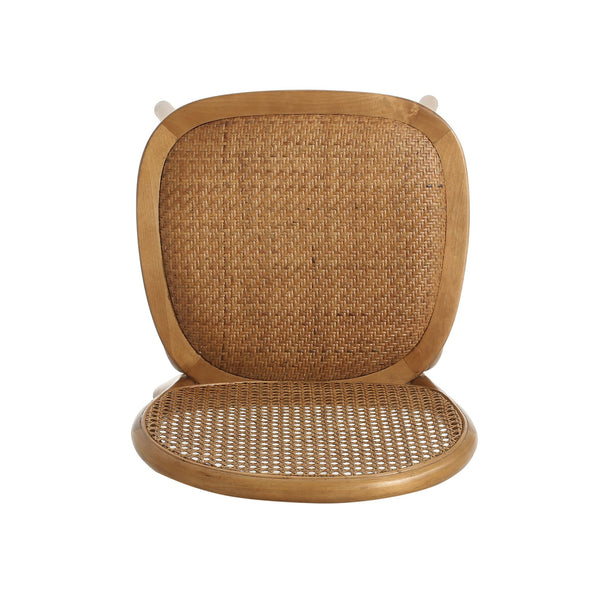 English Elm Christopher Knight Home® - DINING Chairs with Birch Wood Frame and Rattan Backrest, Foam Seat, Vintage Curved Design, Set of 2 Light Brown N779P192530L