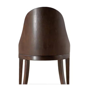 English Elm Mordy Upholstered Dining Chair Set Curved Panel Back Walnut Wood Frame Transitional B056P416969