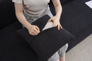 English Elm Compression Foam Curved Sectional Chenille Sleeper Sofa for Modern Living Rooms W2231S00051