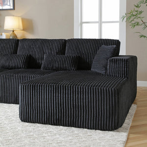English Elm 109'' Modular L-shape Sectional Deep Seat Corduroy Couch for Living Room Lounge W1117S00304