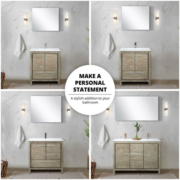 English Elm Rustic Acacia Double Bath Vanity 48" W With White Quartz Top & Brushed Nickel Faucet For Modern Charm B2731P259201-GIGA