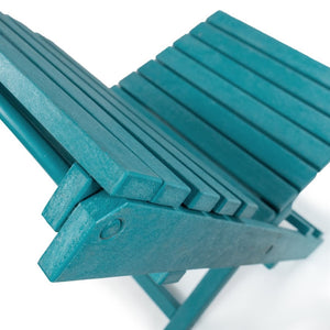 English Elm Coastal Bay Recycled Hdpe Folding Bistro Chair for Patio and Balcony Use Teal B2745P409658