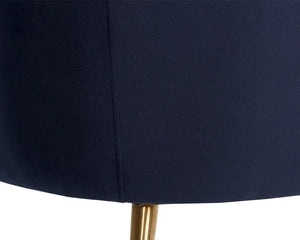 Sunpan Amara Lounge Chair – Bold Curved Frame with Gold Stainless Steel Legs for Modern Home Elegance Abbington Navy