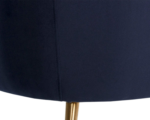 Sunpan Amara Lounge Chair – Bold Curved Frame with Gold Stainless Steel Legs for Modern Home Elegance Abbington Navy