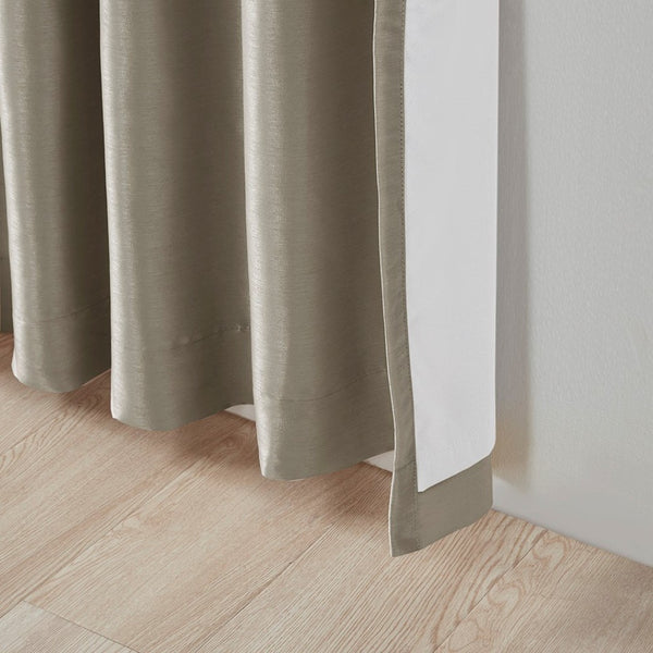 English Elm Twist Tab Total Blackout Curtain Panel In Pewter - 50X84" Thermal Insulation For Light Control & Elegance B03598298-GIGA