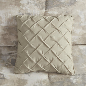 English Elm 7 Piece Textured Cotton Blend Comforter Set – Elegant Gray King Bed Set With Decorative Pillows & Bed Skirt B035128835