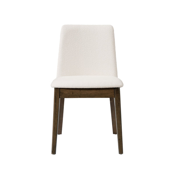 English Elm Christopher Knight Home® - Upholstered Modern Armless Dining Chair Set of 2 with Ergonomic Curved Back & Solid Wood Frame Durable Fabric Beige,Walnut N771P330590M