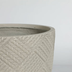English Elm Round Handcrafted Concrete Planter Set Textured Matte Finish Patio Entryway Garden W347P449331