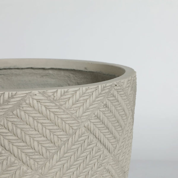 English Elm Round Handcrafted Concrete Planter Set Textured Matte Finish Patio Entryway Garden W347P449331