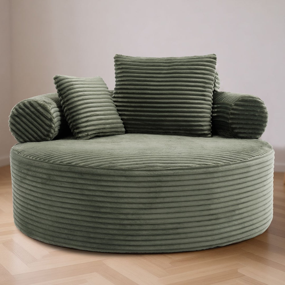 English Elm Round Cloud Sectional Sofa Bed with Memory Foam Fill for Small Space Living W3224P444270