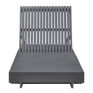 English Elm Modern Acacia Wood Outdoor Chaise Lounge Slatted Reclining Poolside Sun Chair Dark Gray,White N770P281696G_65429.00CUSH