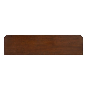 English Elm Modern 70" TV Stand Dark Cherry Finish with Gold Accents, 3 Felt-Lined Drawers, Sturdy Wood Design B2741P395430