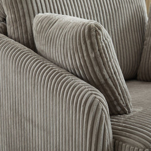 English Elm 40.55"w Oversized Swivel Lounge Chair Corduroy Upholstered Club Seat for Living Room Gray W1298P202214