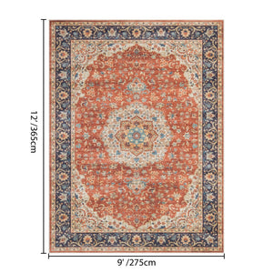 English Elm Premier Traditional Low Pile Area Rug Anchors Living Room or Dining Space in Rich Red B186P479382