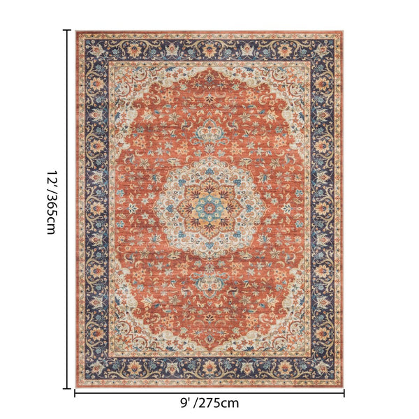English Elm Premier Traditional Low Pile Area Rug Anchors Living Room or Dining Space in Rich Red B186P479382