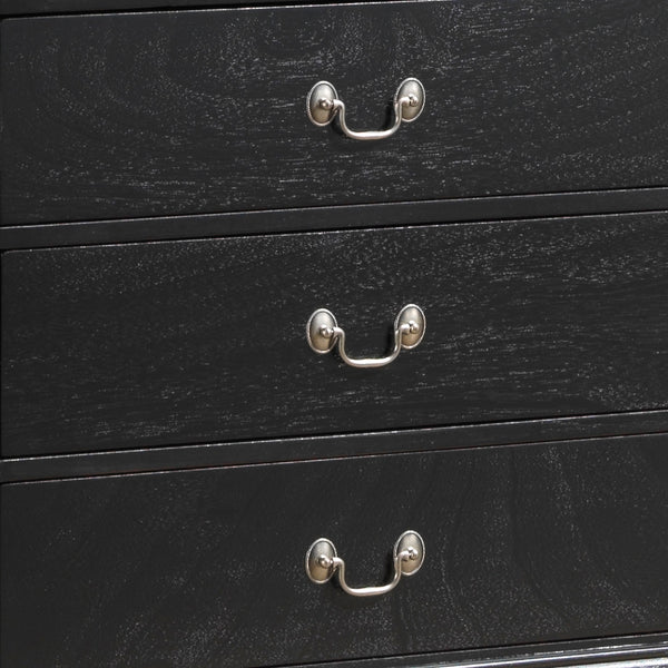English Elm Charming Black Traditional Storage Chest with Spacious Interior, Durable Particle Board, 48"H x 33"W x18"D B078108213