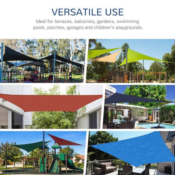 English Elm Outsunny 24' X 24' Uv-Blocking Sun Shade Sail Canopy For Patios, Decks, Gardens, And Pools, Blue W2225P174221-GIGA