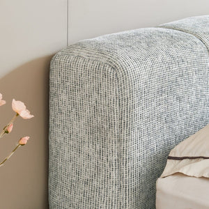 English Elm Queen Chenille Upholstered Cloud Platform Bed No Assembly Low Profile Modern Foundation Grey+Brown W1765P448451