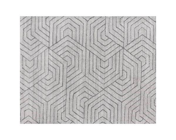 Sunpan Mazey Hand-Loomed Rug - Unique Hexagon Design by Skilled Artisans, Soft Viscose for Modern Elegance 8' X 10'