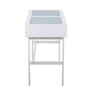 English Elm Zenn Floating Glass End Table Brushed Steel Frame Modern Living Room Accent B202P223381