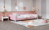 English Elm Twin Size Upholstered Daybed, Sherpa Fabric Sofabed With Cloud-Shaped Backrest, No Box-Spring Needed, Pink