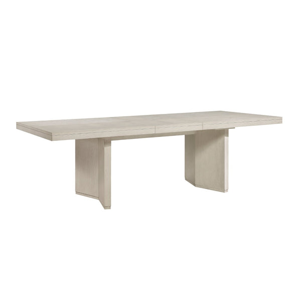 English Elm Beautiful Antique White Oak Seven Piece Extendable Dining Set with Upholstered Seating B011S02262