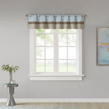 Madison Park Amherst Transitional Polyoni Pintuck Window Valance MP41-2229 Blue