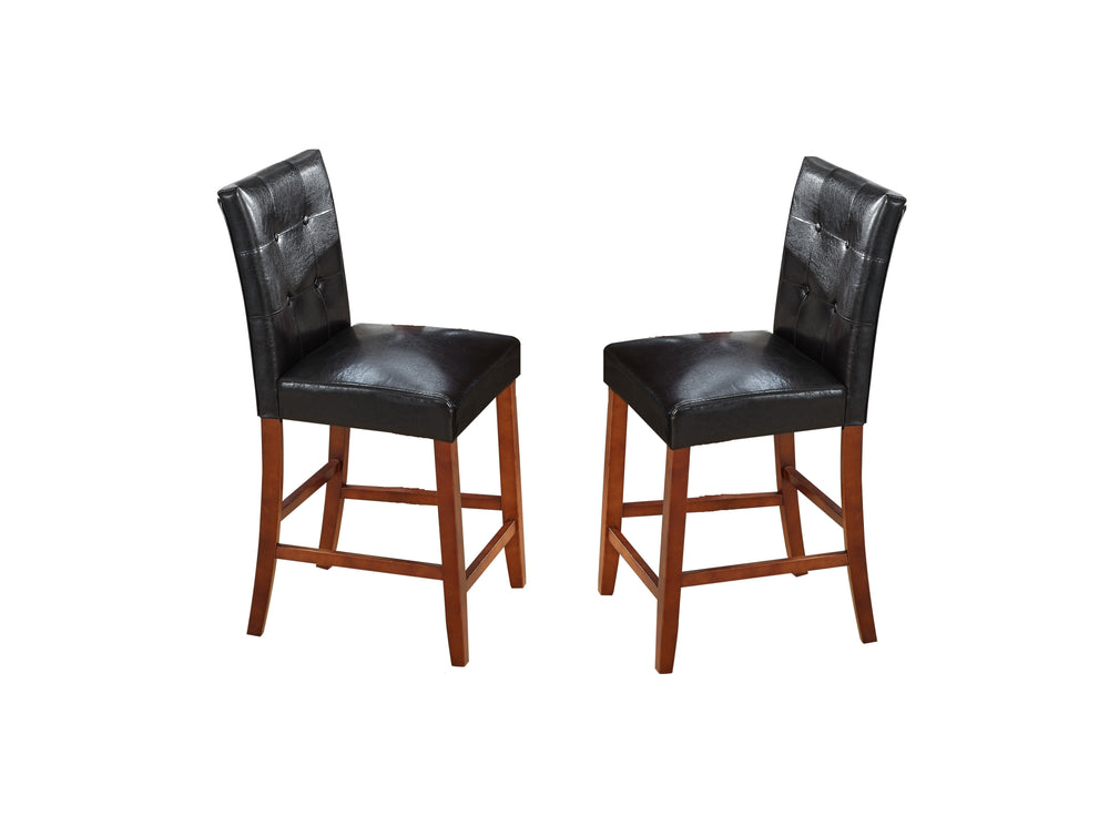 English Elm Beautiful 5pc Counter Height Dining Set with Square Table and Faux Leather Upholstered Chairs, Modern Chic Design Brown 46.25 L x 46.25 W x 14 H ESFTID594-5PC-SHB