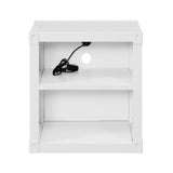 English Elm White Nightstand With Open Shelf