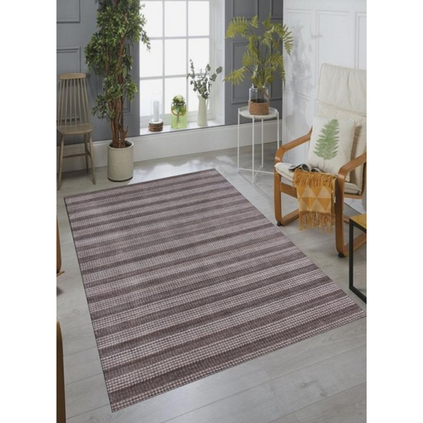 Homeroots 5' X 8' Rust And White Hand Loomed Area Rug  Viscose 505509