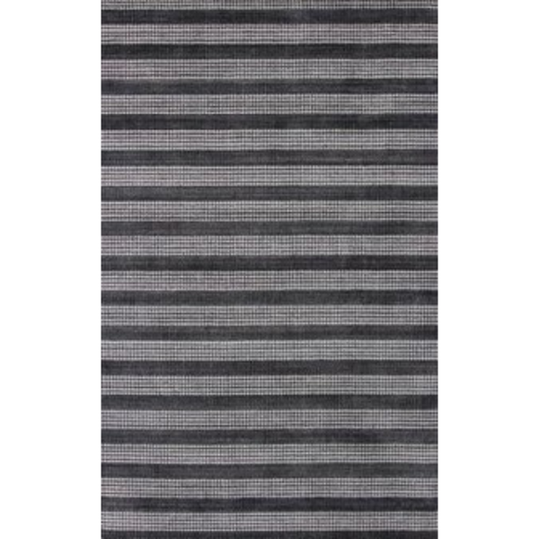 Homeroots 9' X 12' Black And White Striped Hand Loomed Area Rug  Viscose 505511