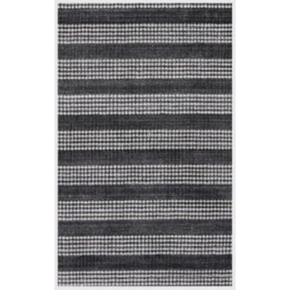 Homeroots 9' X 12' Black And White Striped Hand Loomed Area Rug  Viscose 505511