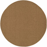 Homeroots 8' X 8' Tan Round Stain Resistant Indoor Outdoor Power Loomed Area Rug  Polypropylene 505558