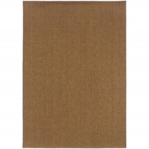 HomeRoots 8' Tan Power Loomed Area Rug - Stain & Fade Resistant for Indoor/Outdoor Use, Stylish & Durable Design 6'7" x 9'6" 505574