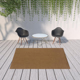 Homeroots 7' X 10' Tan Stain Resistant Indoor Outdoor Area Rug  Polypropylene 505574