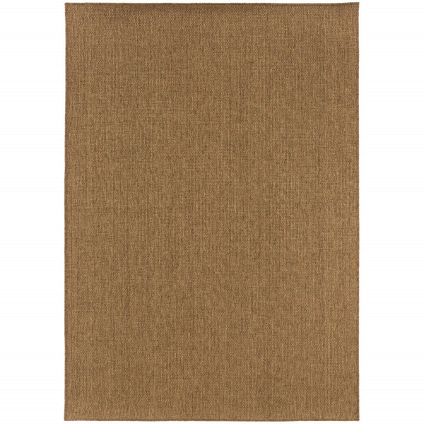 HomeRoots 8' Tan Power Loomed Area Rug - Stain & Fade Resistant for Indoor/Outdoor Use, Stylish & Durable Design 8' X 11' Rectangle 505575