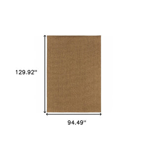 HomeRoots 8' Tan Power Loomed Area Rug - Stain & Fade Resistant for Indoor/Outdoor Use, Stylish & Durable Design 8' X 11' Rectangle 505575