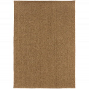HomeRoots 8' Tan Power Loomed Area Rug - Stain & Fade Resistant for Indoor/Outdoor Use, Stylish & Durable Design 9' X 13' Rectangle 505577