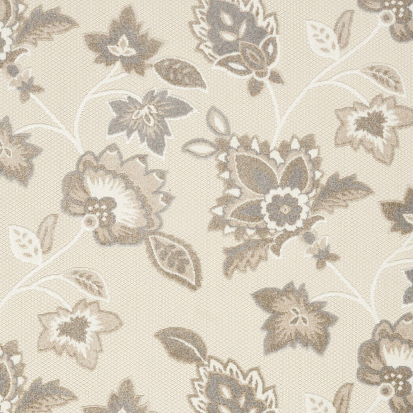 Homeroots 9' X 12' Beige Floral Stain Resistant Non Skid Area Rug  Polypropylene 505578