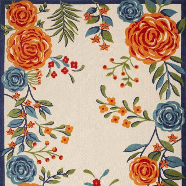 HomeRoots 9' Multicolor Floral Area Rug – Stain Resistant, Non-Skid Backing for High-Traffic Spaces, Durable Style 9' X 12' 505582