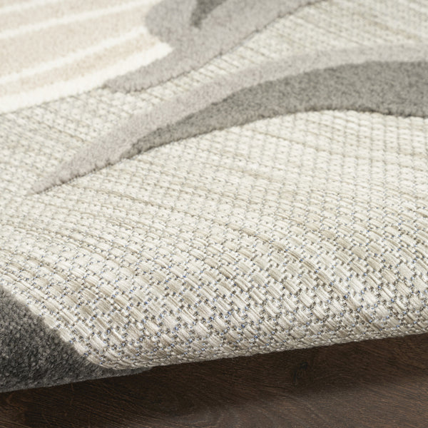 Homeroots 9' X 12' Beige Floral Stain Resistant Non Skid Area Rug  Polypropylene 505583