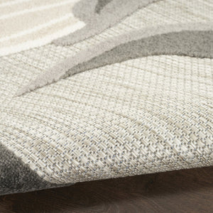HomeRoots 9' Beige Floral Area Rug - Stain Resistant, Non-Skid, Durable Design for Elegant Living Spaces 9' X 12' 505583