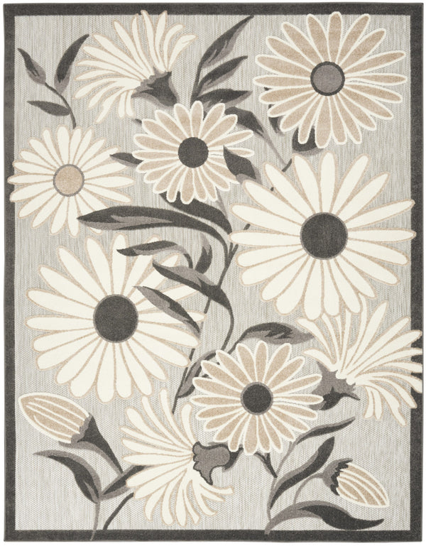 Homeroots 9' X 12' Beige Floral Stain Resistant Non Skid Area Rug  Polypropylene 505583