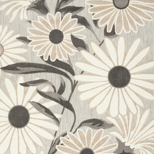 Homeroots 9' X 12' Beige Floral Stain Resistant Non Skid Area Rug  Polypropylene 505583