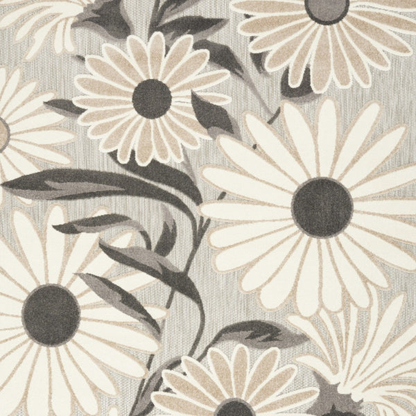 Homeroots 9' X 12' Beige Floral Stain Resistant Non Skid Area Rug  Polypropylene 505583