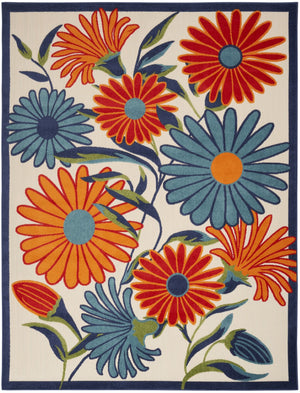 HomeRoots 9' Multicolor Floral Area Rug – Stain Resistant, Non-Skid Design for Stylish, Durable Living Spaces 9' X 12' 505586