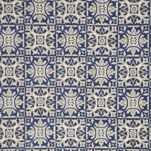 Homeroots 9' X 12' Blue Fleur De Lis Stain Resistant Non Skid Area Rug  Polypropylene 505588