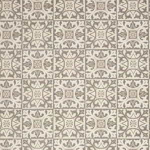 Homeroots 9' X 12' Ivory And Grey Fleur De Lis Stain Resistant Non Skid Area Rug  Polypropylene 505589