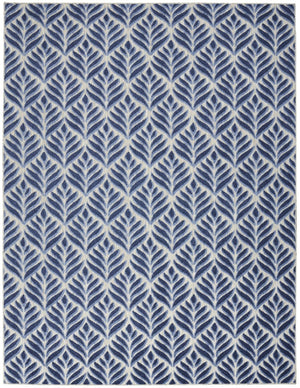 HomeRoots 9' Elegant Blue Floral Area Rug - Stain Resistant, Non-Skid, Perfect for High-Traffic Homes & Spaces 9' X 12' 505590