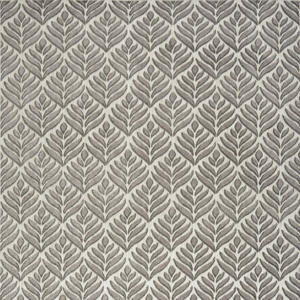 Homeroots 9' X 12' Charcoal Floral Stain Resistant Non Skid Area Rug  Polypropylene 505591